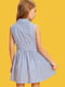 Сукня синя в смужку на ґудзиках спереду | 6435482 | фото 2