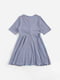 Платье голубое в полоску с поясом | 6435530 | фото 2