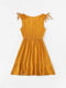 Платье оранжевое в горох с оборками | 6435531 | фото 2