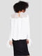 Блуза с завязками на рукавах белая | 6435542 | фото 2