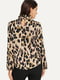 Блуза з леопардовим принтом та складками | 6435552 | фото 2