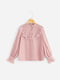 Блуза рожева з квітковою мереживною вставкою | 6435599