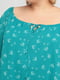 Блуза бирюзовая с принтом | 6435896 | фото 4