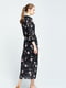 Сукня-сорочка чорна з квітковим принтом | 6436112 | фото 2