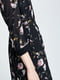 Сукня-сорочка чорна з квітковим принтом | 6436112 | фото 4
