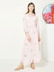 Платье-рубашка розовое с цветочным принтом | 6436114