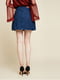 Джинсовая юбка с вышивкой синяя | 6436147 | фото 2