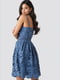 Сукня А-силуету синя в принт | 6436199 | фото 2