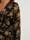 Сукня А-силуету чорна в принт | 6436223 | фото 3