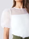 Блуза с объемнымии рукавами белая | 6436288 | фото 4