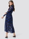Сукня А-силуету синя з геометричним принтом | 6436307 | фото 2