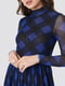 Платье А-силуэта синее с геометрическим принтом | 6436307 | фото 3
