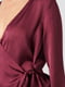 Блуза на завязке бордовая | 6436312 | фото 4