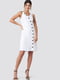 Платье-футляр белое с пуговицами | 6436337