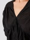 Блуза-добби с большими рукавами черная | 6436359 | фото 4