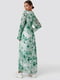 Платье А-силуэта зеленое в принт | 6436387 | фото 2