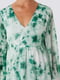 Платье А-силуэта зеленое в принт | 6436387 | фото 4