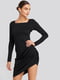 Платье А-силуэта черное с открытой спиной | 6436426 | фото 2