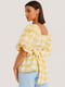 Блуза с пышными рукавами желтая в клетку | 6436448 | фото 2