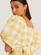 Блуза с пышными рукавами желтая в клетку | 6436448 | фото 4