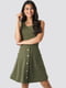 Платье А-силуэта с пуговицами зеленое | 6436466