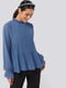 Блуза со складками синяя | 6436545