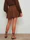 Мини-юбка с круглым вырезом коричневая | 6436720 | фото 2