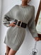 Платье-свитер серое | 6436885 | фото 7