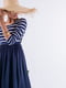 Платье А-силуэта синее в полоску | 6436957 | фото 3