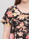 Блуза чорна з квітковим принтом | 6437018 | фото 4