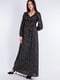 Сукня А-силуету чорна в принт | 6437437 | фото 3