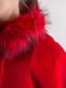 Пальто-болеро червоне вовняне з натуральним хутром | 6437593 | фото 3