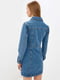 Платье-рубашка джинсовое синее | 6437699 | фото 2