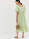 Платье А-силуэта зеленое в полоску | 6437707 | фото 2