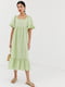 Сукня А-силуету зелена в смужку | 6437707 | фото 3