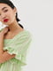 Платье А-силуэта зеленое в полоску | 6437707 | фото 4