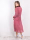 Платье А-силуэта розовое с бархатным воротником | 6438093 | фото 3