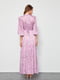 Платье А-силуэта розовое с цветочным узором | 6438098 | фото 2