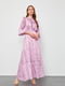 Платье А-силуэта розовое с цветочным узором | 6438098 | фото 4
