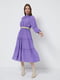 Сукня А-силуету фіолетова з довгим рукавом і поясом | 6438106 | фото 3