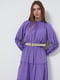 Сукня А-силуету фіолетова з довгим рукавом і поясом | 6438106 | фото 4