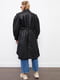 Пальто черное кожаное с поясом | 6438117 | фото 2