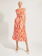 Сукня А-силуету помаранчева в принт | 6438127