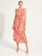 Сукня А-силуету помаранчева в принт | 6438127 | фото 3