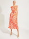 Платье А-силуэта оранжевое в принт | 6438127 | фото 4