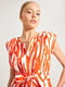 Платье А-силуэта оранжевое в принт | 6438127 | фото 5
