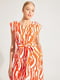 Платье А-силуэта оранжевое в принт | 6438127 | фото 6