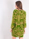 Сукня А-силуету зелена в принт різнофактурна | 6438243 | фото 2