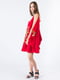 Платье А-силуэта красное с принтом | 6438333 | фото 3