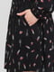 Платье А-силуэта черное в принт | 6438398 | фото 4